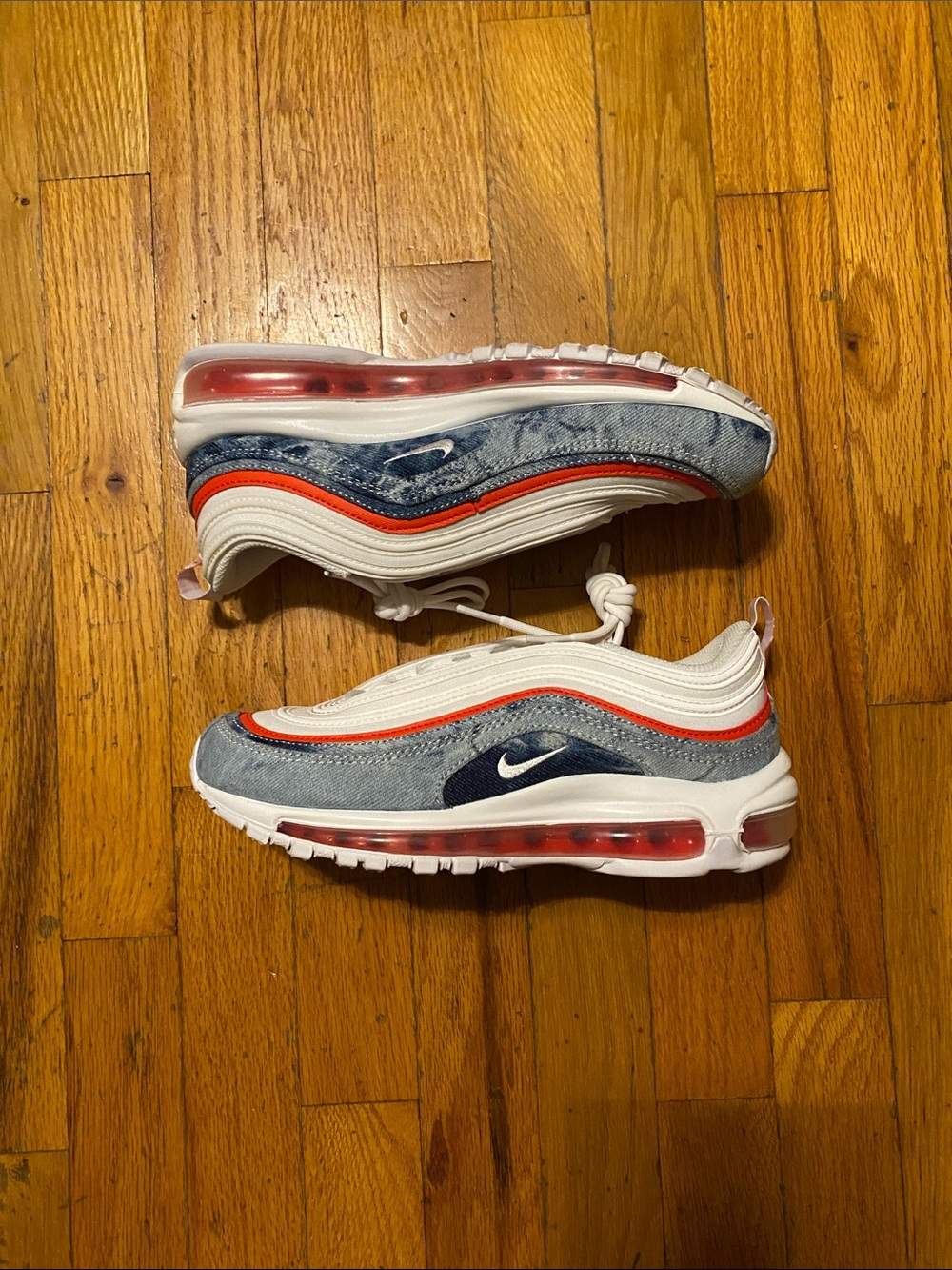 Nike Women’s Air Max 97 Denim Blue, White & Red Sneakers